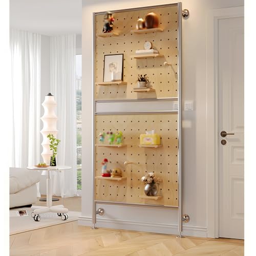 Modulares Stecktafel-Wand-Organizer-Set – Massivholz-Display-Panel mit Haken für effiziente Heim-, Büro- und Gaming-Setup-Aufbewahrung von Generisch