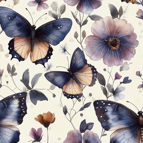 MöBelfolie Selbstklebend 44 X 1000 cm Tapeten Schmetterling Blumen Gras Wasserdicht Und Schmutzabweisend Leicht zu Installieren Geeignet FüR Badezimmer KüChe Oder Andere Wandtapeten Im Format von Generisch