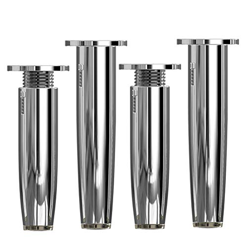 Möbelbeine aus verchromtem Metall, höhenverstellbar, 8/10/12/15 cm, 4 Stück, für TV-Ständer, Sofa, Couchtisch oder Badezimmer, modernes Design, langlebig und stilvoll. Möbelbeine aus verchromtem Metall, höhenverstellbar, 8/10/12/15 cm, 4 Stück, für TV-Ständer, Sofa, Couchtisch oder Badezimmer, modernes Design, langlebig und stilvoll. von Generisch