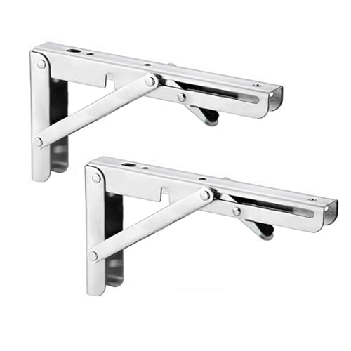 Möbelbeine und Halterungen aus Edelstahl, faltbares platzsparendes Design für DIY-Tische und Regale, 2 Stück Möbelbeine und Halterungen aus Edelstahl, faltbares platzsparendes Design für DIY-Tische und Regale, 2 Stück von Generisch