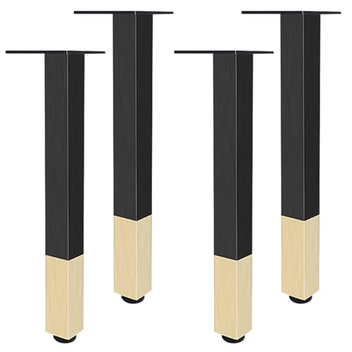Möbelfüße Verstellbar Schrankfüße Schwarz Mit Gold 4 Stück Höhenverstellbar Quadrat Aluminiumlegierung Eloxierte Oberfläche Mobelbeine Höhe 6-40cm Sideboard Nachtschrank Füße Mit Schrauben-40cm/15.7" Möbelfüße Verstellbar Schrankfüße Schwarz Mit Gold 4 Stück Höhenverstellbar Quadrat Aluminiumlegierung Eloxierte Oberfläche Mobelbeine Höhe 6-40cm Sideboard Nachtschrank Füße Mit Schrauben-40cm/15.7" von Generisch