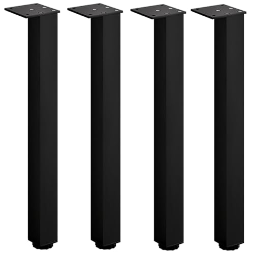 Möbelfüße Verstellbar Tischbeine Mattschwarz 4 Stück Tischfüße Quadrat Höhenverstellbar Höhe 6-40cm Eloxierte Oberfläche Couchtisch/TV Tisch/Kommode/Nachttisch Beine Aluminiumlegierung-35cm/13.8in von Generisch