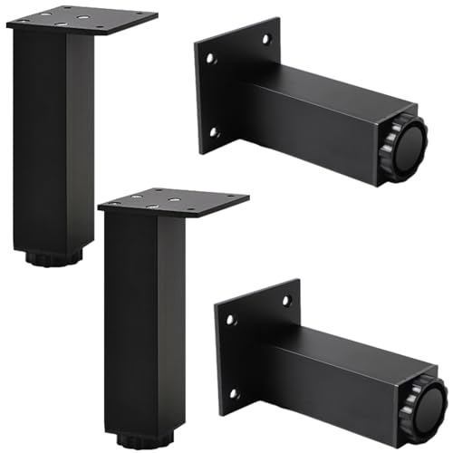 Möbelfüße Verstellbar Tischbeine Mattschwarz 4 Stück Tischfüße Quadrat Höhenverstellbar Höhe 6-40cm Eloxierte Oberfläche Couchtisch/TV Tisch/Kommode/Nachttisch Beine Aluminiumlegierung-20cm/7.9in Möbelfüße Verstellbar Tischbeine Mattschwarz 4 Stück Tischfüße Quadrat Höhenverstellbar Höhe 6-40cm Eloxierte Oberfläche Couchtisch/TV Tisch/Kommode/Nachttisch Beine Aluminiumlegierung-20cm/7.9in von Generisch