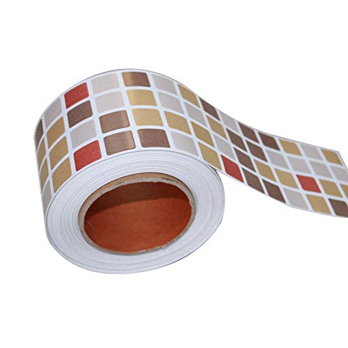Mosaik-Wandaufkleber, für Küche, Badezimmer, wasserfest, selbstklebend, Bodenleiste, Fliesenaufkleber, 1 m Mosaik-Wandaufkleber, für Küche, Badezimmer, wasserfest, selbstklebend, Bodenleiste, Fliesenaufkleber, 1 m von Generisch