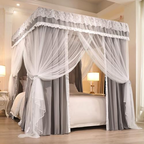 Moskitonetz-Baldachin für Betten – 4 Eckpfosten Design für Twin bis California King Size – ideal für Mädchen und Erwachsene Schlafzimmer von Generisch