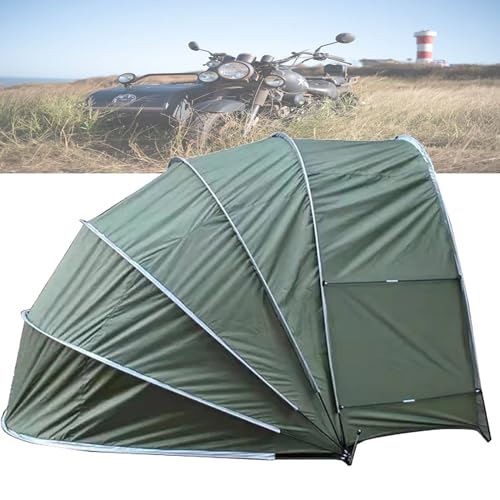 Motorradschuppen Zeltunterstand - Halbschalen-Garagenabdeckung für Motorradaufbewahrung, vielseitige Zeltgarage zum Aufhängen oder Bodengebrauch, witterungsbeständiges und langlebiges Design von Generisch