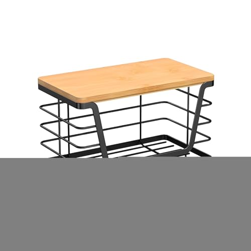 Müllbeutelhalter,Wandorganizer Mit Holzplatte | Wandlager Stapelbar Gestell Für Küche Wohnheim Dorm Toilette Balkon Bad Schlafzimmer von Generisch