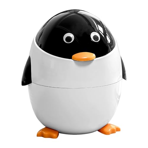 Mülleimer Mit Deckel | Schreibtisch Mülleimer in Form eines Pinguins,Tierkorb Abfalleimer Kompakt für Zuhause Schreibtisch Auto Küche Bad von Generisch