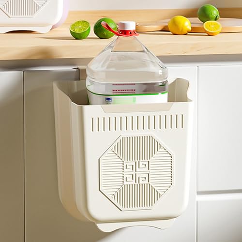 Mülleimer mit Sensor faltbarer Mülleimer, Wandmontage, Lebensmittelabfalleimer, geeignet für Schrank, Schlafzimmer, Camping, Wohnmobil, Theke Teppichbürste 340 Beutel (White, 21X12X22CM) von Generisch