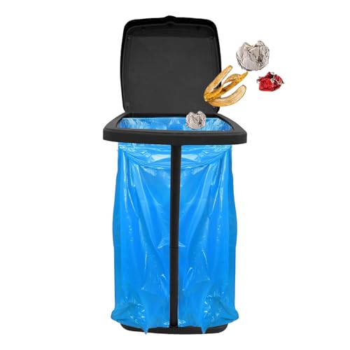 Müllsackständer - einziehbares ABS -Rack, Einweg -Liner -Mount | Leichter Abfallorganisator mit Schnapp-Top-Abdeckung, leichte leichte Lösung für Haussortier, Blattsammlung, Reisebehälter, Parkausflüg von Generisch