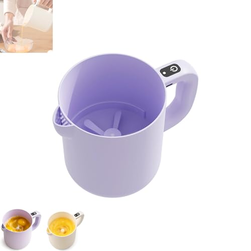 Multi-Function Electric Egg Churn, 2-In-1 Whisk & Filter for Eggs, Toolreken Multifunction Mixer Cup Egg Beater with Filter and USB Charging for Milk Powder, Milk, Whisking and Blending (purple) von Generisch