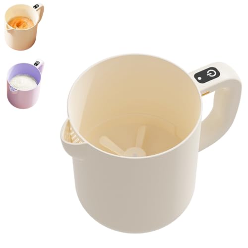 Multi-Function Electric Egg Churn, 2-in-1 Whisk & Filter for Eggs, 1L Large Capacity, With Built-In Filter Plate,for Beating Eggs, Stirring, Filtering (White) von Generisch
