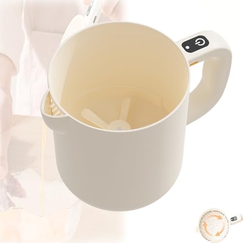 Multi-function Electric Egg Churn, 2-in-1 Whisk & Filter for Eggs, Toolreken Electric Egg Churn, for Milk Powder, Milk, Whisking and Blending with Filter (Beige) von Generisch