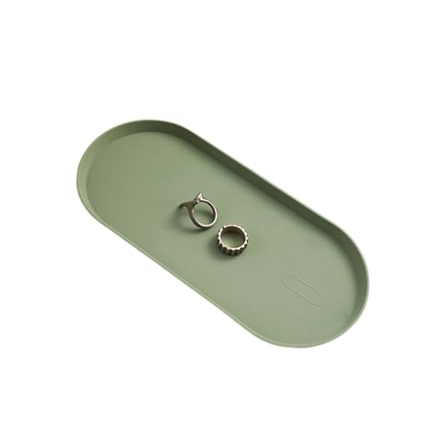 Multibey Silikon Oval Schminktisch Tablett Rutschfest Wasserdicht Schmuck & Kosmetik Organizer für Zuhause Badezimmer Kommode & Reisen - Weiß, Schwarz, Grün Staubdicht Leicht zu Reinigen Tablett (Grün Multibey Silikon Oval Schminktisch Tablett Rutschfest Wasserdicht Schmuck & Kosmetik Organizer für Zuhause Badezimmer Kommode & Reisen - Weiß, Schwarz, Grün Staubdicht Leicht zu Reinigen Tablett (Grün von Generisch