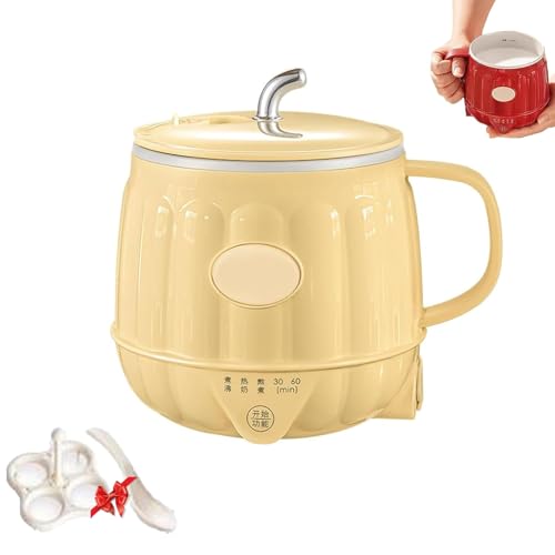 Multifunction Electric Heated Milk Cup, 3-in-1 Portable Multifunction Mini Electric Heater Cup, 600ml Hot Milk Coffee Cups for Quick Meals and Beverages at Home or in The Office (Yellow) von Generisch