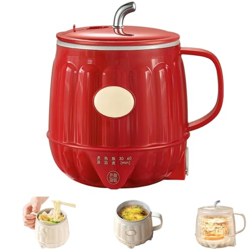 Multifunctional Electric Milk Mug, 3-in-1 Portable Multifunctional Mini Electric Mug, Desktop Coffee Thermal Mug, for fast food and beverages (red) von Generisch