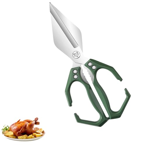 Multifunctional Heavy-Duty Kitchen Shears, Sharp Poultry Shears, Poultry Scissors Heavy Duty Cut Bone with Ergonomic Handle for Chicken, Meat, Seafood Cutting (Green) von Generisch