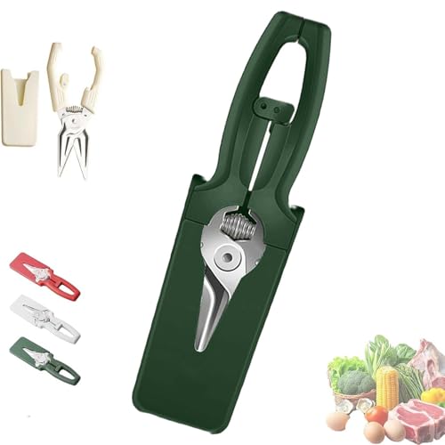 Multifunctional Labor-saving Kitchen Shear, Spring Assisted KitchenShears, Spring Assisted 2 in 1 Kitchens Scissors for Meat, or Fish, Chicken and Everyday Home Cooking (Green) von Generisch