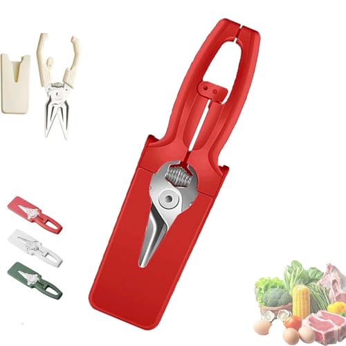 Multifunctional Labor-saving Kitchen Shear, Spring Assisted KitchenShears, Spring Assisted 2 in 1 Kitchens Scissors for Meat, or Fish, Chicken and Everyday Home Cooking (Red) von Generisch