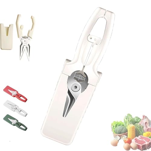 Multifunctional Labor-saving Kitchen Shear, Spring Assisted KitchenShears, Spring Assisted 2 in 1 Kitchens Scissors for Meat, or Fish, Chicken and Everyday Home Cooking (White) von Generisch
