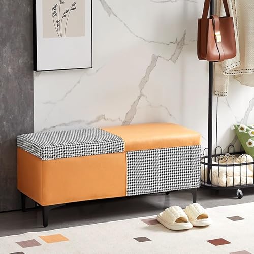 Multifunktionale Aufbewahrungsbank für Wohnzimmer, Sofa, Fußstütze, Schlafzimmer, Nachttisch, Fenstersitz, gepolsterter Schuhwechselhocker, stilvolles orangefarbenes Design Multifunktionale Aufbewahrungsbank für Wohnzimmer, Sofa, Fußstütze, Schlafzimmer, Nachttisch, Fenstersitz, gepolsterter Schuhwechselhocker, stilvolles orangefarbenes Design von Generisch