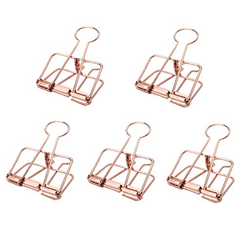 Multifunktionale Büroklammern mit ausgehöhlten Metallklammern für Karten, Rechnungen, Notizen, Bürobedarf, Rosa, 5 Stück von Generisch