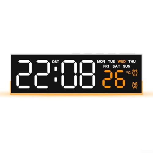 Multifunktionale LED-Nachtlicht-Uhr mit sanftem Leuchten und einstellbaren Helligkeitsstufen für komfortable Nachtnutzung und Temperaturanzeige in Celsius oder Fahrenheit (orange) von Generisch
