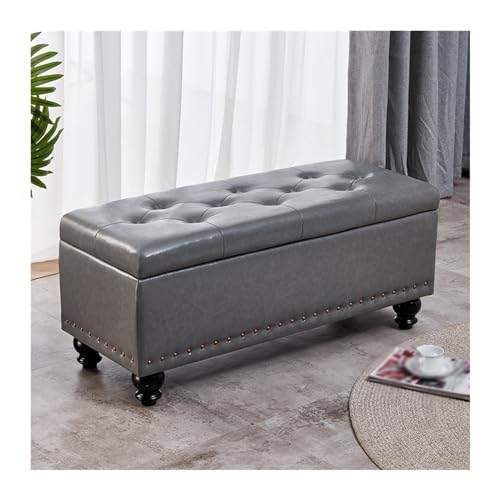 Multifunktionale Schuhbank – langer Eingangshocker, einfarbig, Tür-/Schuhwechselhocker, rechteckiges Design für Zuhause, Sofa und Eingangsbereich (Dunkelgrau) von Generisch