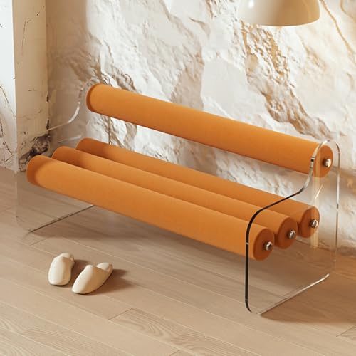 Multifunktionale Schuhbank mit Kissen für Schlafzimmer, Ende des Bettes, Schuhregal, Bank für Wohnzimmer und Eingangsbereich, Orange, 80 cm Multifunktionale Schuhbank mit Kissen für Schlafzimmer, Ende des Bettes, Schuhregal, Bank für Wohnzimmer und Eingangsbereich, Orange, 80 cm von Generisch