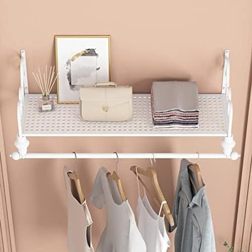 Multifunktionale Wandgarderobe mit Ablage, 100 cm, weiß, für Bekleidungsgeschäft, stilvoller Nizer für Zuhause und Einzelhandel, platzsparende Aufbewahrungslösung von Generisch