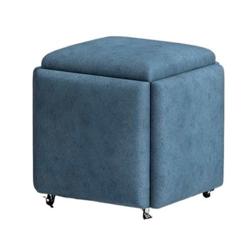 Multifunktionaler 5-in-1-Sitzwürfel mit Lenkrolle, stapelbarer Hocker aus blauem Tech-Stoff Multifunktionaler 5-in-1-Sitzwürfel mit Lenkrolle, stapelbarer Hocker aus blauem Tech-Stoff von Generisch