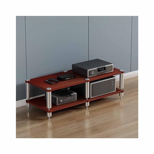 Multifunktionaler AV-Media-Schrankständer, offenes Stereo-Komponenten-Aufbewahrungsregal für Wohnzimmer/Schlafzimmer, rustikales rotes Walnuss, 120 x 48 x 42 cm, ideal für Heimunterhaltung und Multifunktionaler AV-Media-Schrankständer, offenes Stereo-Komponenten-Aufbewahrungsregal für Wohnzimmer/Schlafzimmer, rustikales rotes Walnuss, 120 x 48 x 42 cm, ideal für Heimunterhaltung und von Generisch