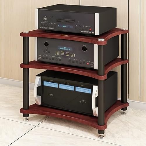 Multifunktionaler AV-Medien-Aufbewahrungsschrank, modernes 3-stöckiges Stereo-Regal, offenes Design für Audio-/Video-Geräte, Teakholz-Finish, ideal für Heimkino und Unterhaltungssysteme Multifunktionaler AV-Medien-Aufbewahrungsschrank, modernes 3-stöckiges Stereo-Regal, offenes Design für Audio-/Video-Geräte, Teakholz-Finish, ideal für Heimkino und Unterhaltungssysteme von Generisch