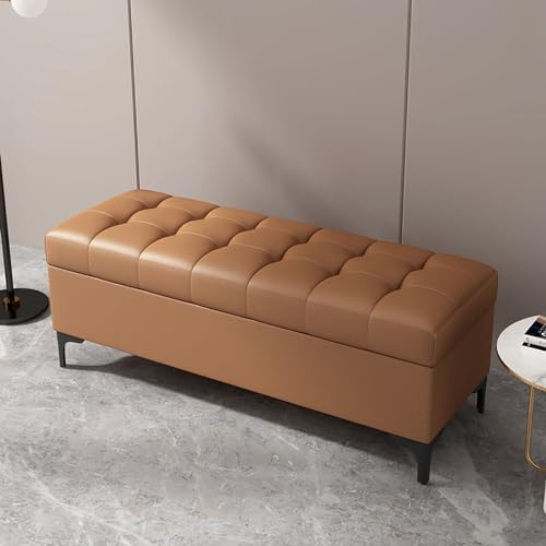 Multifunktionaler Aufbewahrungs-Pouf mit Deckel, Holzbank für Schlafzimmer & Eingangsbereich, perfekt als Fußstütze & Schuhaufbewahrung, moderne Raumlösung von Generisch