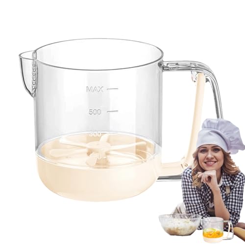 Multifunktionaler Eierrührbecher | Handgepresster halbautomatischer Schneebesen mit Skala, multifunktionaler Handmixer, Küchenhelfer für Familienbacken oder Partyvorbereitung von Generisch