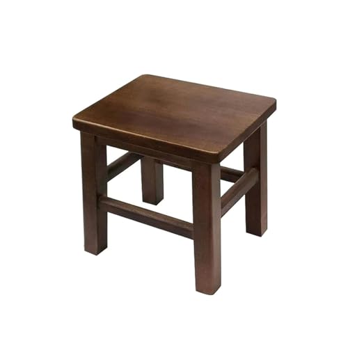 Multifunktionaler Holz-Fußhocker und kleine Trittleiter, dunkelbrauner Schuhwechselhocker für Schlafzimmer, Eingang und kreative Räume, rutschfestes Fußpolster-Design von Generisch