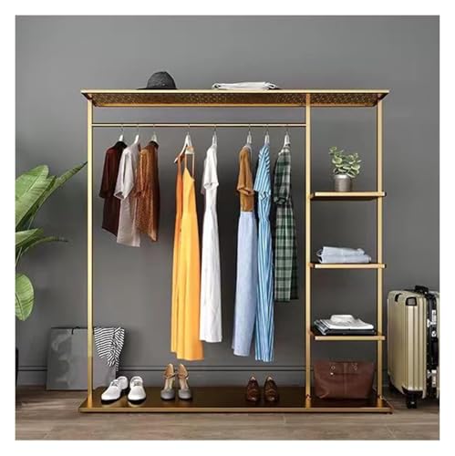 Multifunktionaler Kleiderständer in handelsüblicher Qualität, Präsentationsständer für Kleidung und Schuhe, Einzelhandelsgeschäft, vielseitiger Mantel- und Schuhhalter, Gold-Finish (100 x 35 x 155 cm) Multifunktionaler Kleiderständer in handelsüblicher Qualität, Präsentationsständer für Kleidung und Schuhe, Einzelhandelsgeschäft, vielseitiger Mantel- und Schuhhalter, Gold-Finish (100 x 35 x 155 cm) von Generisch