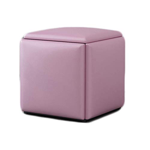 Multifunktionaler Leder-Hocker mit gepolsterter Sitzfläche für Wohnzimmer Lila Rosa von Generisch