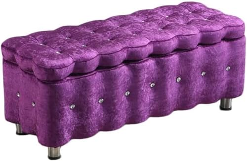 Multifunktionaler Ottomanhocker für Bekleidungsgeschäft, Ankleidezimmer und Schlafzimmer, rechteckiges Design mit Eisfleece-Bezug für Schuhwechsel und zusätzliche Sitzgelegenheiten von Generisch