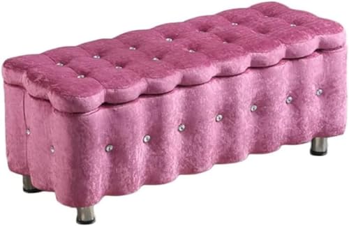 Multifunktionaler Ottomanhocker für Bekleidungsgeschäft, Ankleidezimmer und Schlafzimmer, rechteckiges Design mit Eisfleece-Bezug für Schuhwechsel und zusätzliche Sitzgelegenheiten von Generisch