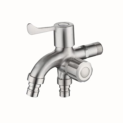 Multifunktionaler Outdoor-Wasserhahn, doppelte Edelstahl-Unterlegscheibe, kompatibel mit Pools, Touch-Steuerung, gebürstete Oberfläche (Farbe: A), ideal für Gärten und Terrassen von Generisch