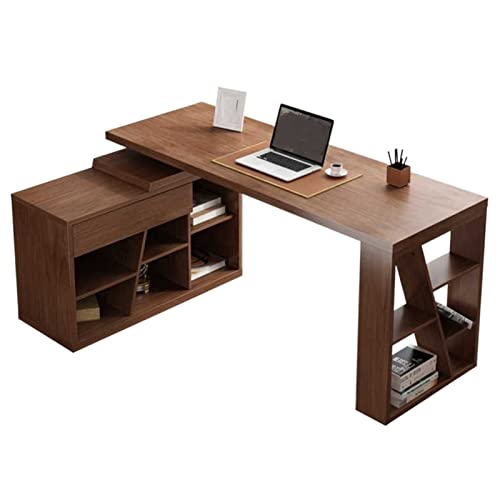 Multifunktionaler Schreibtisch mit Bücherregal und drehbarem Schließfach, moderner Luxus-Schreibarbeitsplatz für Heimbüro, Arbeitszimmer und Laptop Multifunktionaler Schreibtisch mit Bücherregal und drehbarem Schließfach, moderner Luxus-Schreibarbeitsplatz für Heimbüro, Arbeitszimmer und Laptop von Generisch