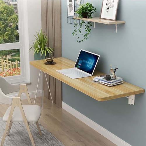Multifunktionaler Wand-Klapptisch – platzsparender, schwebender Schreibtisch für Küche und Büro, Walnussholz-Finish, kompakter Laptoptisch (L70 x B40 cm) von Generisch