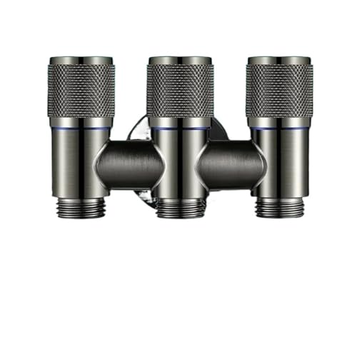 Multifunktionaler Wandhahn Haushalts-Edelstahl-Waschmaschinen-Wasserhahn Toiletten-Wassereinlassventil Eckventil(Gray) von Generisch