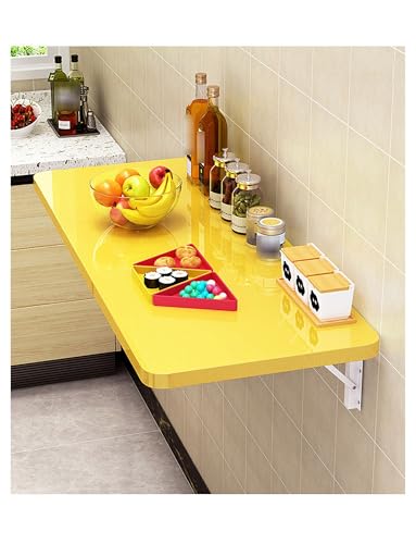 Multifunktionaler Wandschreibtisch - umwandelbarer Arbeitstisch/schwebende Küchenarbeitsplatte, kompakter, Faltbarer Wandtisch for Studio-Apartments(Yellow,100x50cm/39.4x19.7in) von Generisch
