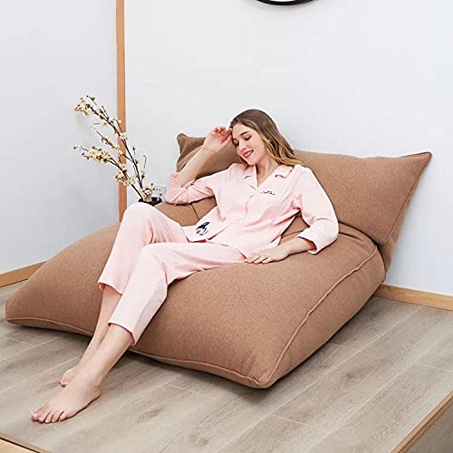 Multifunktionaler abnehmbarer waschbarer Pouf Sofa Bett 120/150 cm Lazy Couch Stuhl vielseitige Innenmöbel für Zuhause Stil brauner Stoff platzsparendes Design von Generisch