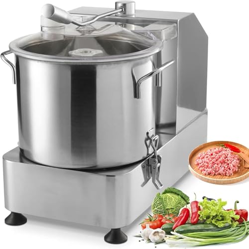 Multifunktionaler elektrischer Lebensmittelzerkleinerer for Gemüse und Fleisch, automatische Küchenmaschine mit einstellbarer Geschwindigkeit, kommerzielle Gemüsereibe aus Edelstahl(6L) von Generisch