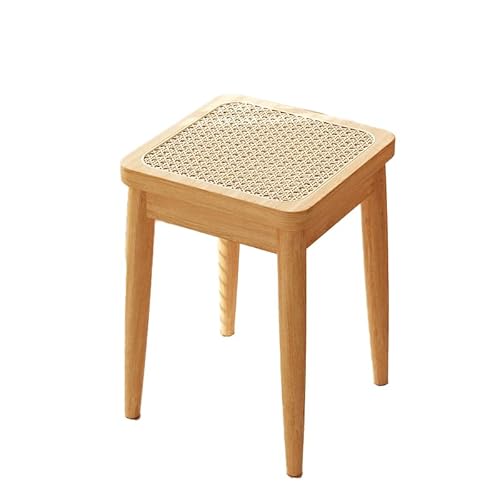 Multifunktionaler quadratischer Rattan-Hocker, moderner Schminkstuhl für Esszimmer, Wohnzimmer, Schlafzimmer, Garten, Klassenzimmer, stilvoller brauner Akzentsitz, 1 Stück von Generisch
