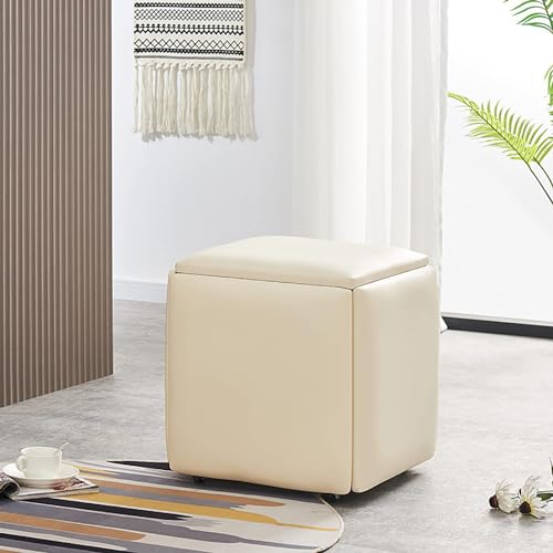Multifunktionaler stapelbarer Sofa-Hocker: 5-in-1 wasserdichte Sitzwürfel, Ottoman-Bank mit Rädern von Generisch