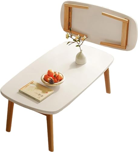 Multifunktionaler tragbarer faltbarer Bodentisch, niedrig, japanischer Klapptisch, kleiner Raum, Tatami Chabudai zum Essen, für Schlafzimmer, Wohnzimmer, Balkon, Walnuss, 80 cm von Generisch